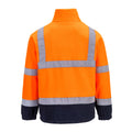 Orange-Navy - Back - Portwest Mens Contrast Fleece Hi-Vis Safety Coat