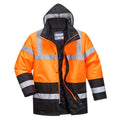 Orange-Black - Front - Portwest Mens Contrast Hi-Vis Safety Traffic Jacket