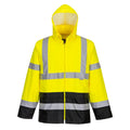 Yellow-Black - Front - Portwest Mens H443 Contrast High-Vis Work Jacket