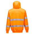 Orange - Back - Portwest Mens Hi-Vis Safety Full Zip Hoodie