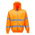 Orange - Front - Portwest Mens Hi-Vis Safety Full Zip Hoodie