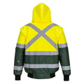 Yellow-Green - Back - Portwest Mens 3 In 1 Hi-Vis Bomber Jacket