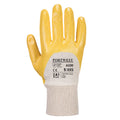 Yellow - Back - Portwest Unisex Adult A330 Lightweight Nitrile Safety Gloves