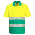 Yellow-Teal - Front - Portwest Mens Contrast Lightweight Hi-Vis Polo Shirt