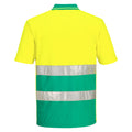 Yellow-Teal - Back - Portwest Mens Contrast Lightweight Hi-Vis Polo Shirt