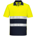 Yellow-Navy - Front - Portwest Mens Contrast Lightweight Hi-Vis Polo Shirt