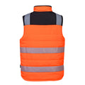 Orange-Black - Back - Portwest Mens PW3 Reversible Hi-Vis Safety Body Warmer