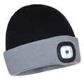 Black-Grey - Front - Portwest Unisex Adult Two Tone Torch Beanie