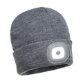 Grey - Front - Portwest Unisex Adult Rechargeable Torch Beanie