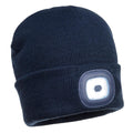 Navy - Front - Portwest Unisex Adult Rechargeable Torch Beanie