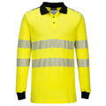Yellow-Black - Front - Portwest Mens PW3 Flame Resistant Hi-Vis Long-Sleeved Polo Shirt