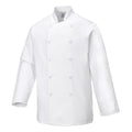 White - Front - Portwest Unisex Adult Sussex Long-Sleeved Chef Jacket