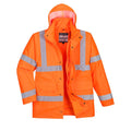 Orange - Front - Portwest Mens Hi-Vis 4 In 1 Safety Traffic Jacket