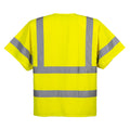 Yellow - Back - Portwest Mens Band & Brace Zip Front Short-Sleeved Hi-Vis Vest