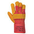 Red - Back - Portwest Unisex Adult A225 Fleece Lined Leather Rigger Gloves