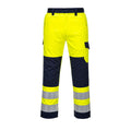 Yellow-Navy - Front - Portwest Mens Modaflame Hi-Vis Trousers