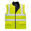 Yellow - Front - Portwest Mens Reversible Safety Body Warmer