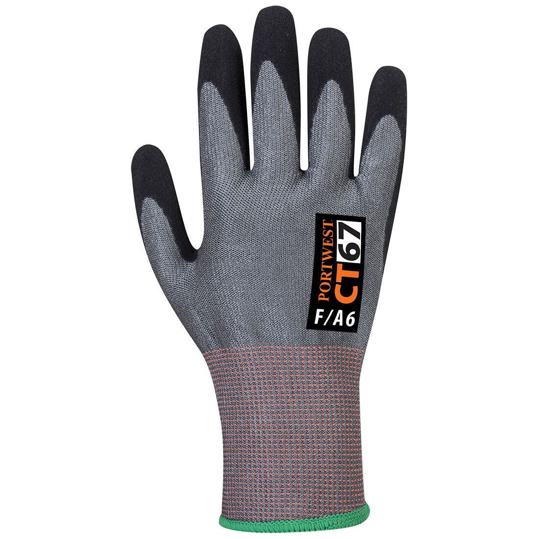 Grey-Black - Back - Portwest Unisex Adult CT67 F13 Nitrile Cut Resistant Gloves