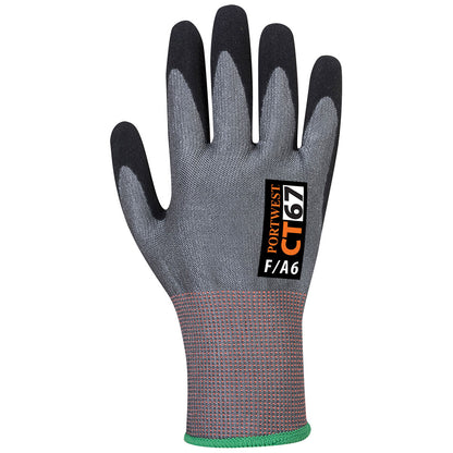 Grey-Black - Back - Portwest Unisex Adult CT67 F13 Nitrile Cut Resistant Gloves