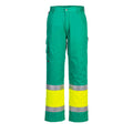 Yellow-Teal - Front - Portwest Mens Contrast Hi-Vis Work Trousers