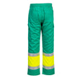 Yellow-Teal - Back - Portwest Mens Contrast Hi-Vis Work Trousers