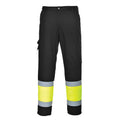Yellow-Black - Front - Portwest Mens Contrast Hi-Vis Work Trousers