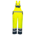 Yellow-Navy - Front - Portwest Mens Rain Contrast Hi-Vis Bib And Brace Overall