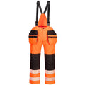 Orange-Black - Front - Portwest Mens PW3 Waterproof Hi-Vis Safety Bib And Brace Trouser