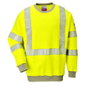 Yellow - Front - Portwest Mens Flame Resistant Hi-Vis Sweatshirt