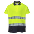 Yellow-Navy - Front - Portwest Mens Contrast Hi-Vis Comfort Polo Shirt