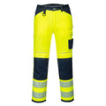 Yellow-Navy - Front - Portwest Mens PW3 Hi-Vis Work Trousers