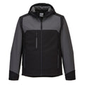 Black-Grey - Front - Portwest Mens KX3 Contrast Hooded Soft Shell Jacket