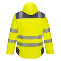 Yellow-Grey - Back - Portwest Mens PW3 Hi-Vis Winter Jacket