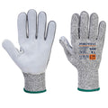 Grey - Front - Portwest Unisex Adult A630 Razor Leather Grip Gloves