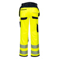 Yellow-Black - Back - Portwest Mens PW3 Hi-Vis Stretch Holster Pocket Trousers