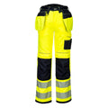 Yellow-Black - Front - Portwest Mens PW3 Hi-Vis Stretch Holster Pocket Trousers