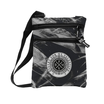 Black-Grey - Front - RockSax Circle Bullet For My Valentine Crossbody Bag