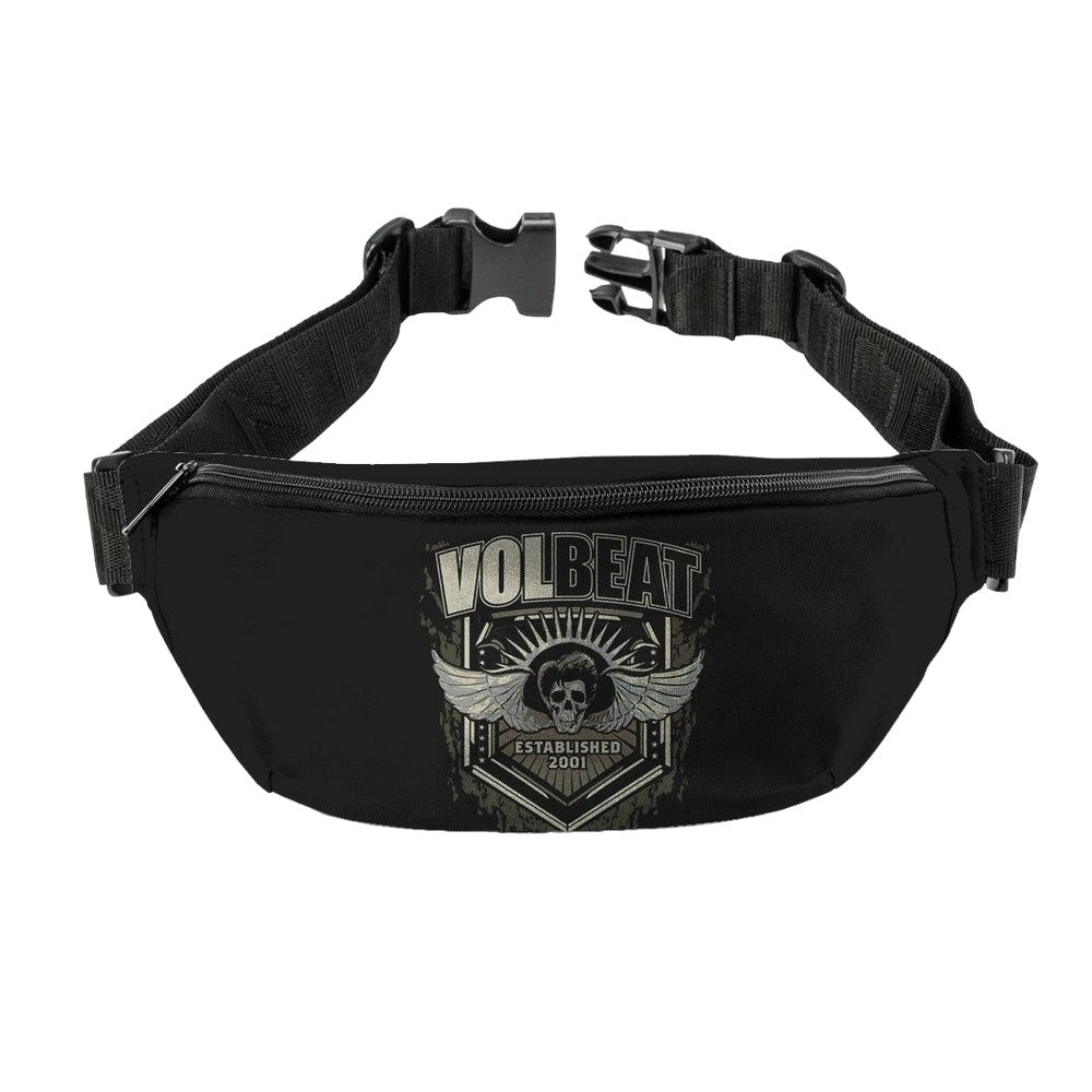 Black-Grey - Front - RockSax Established Volbeat Bum Bag