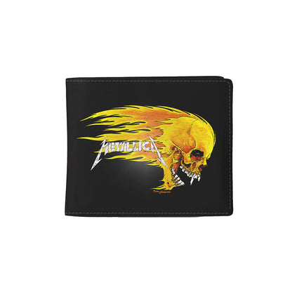 Black-Yellow-White - Front - RockSax Pushead Flame Metallica Wallet