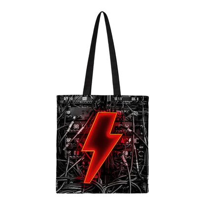Black-Grey-Red - Front - RockSax Power Up AC-DC Tote Bag