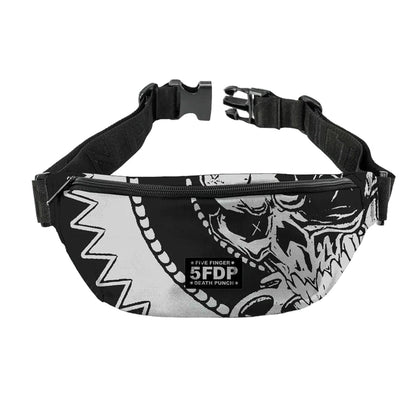 Black-White - Front - RockSax Knuckle Five Finger Death Punch Bum Bag