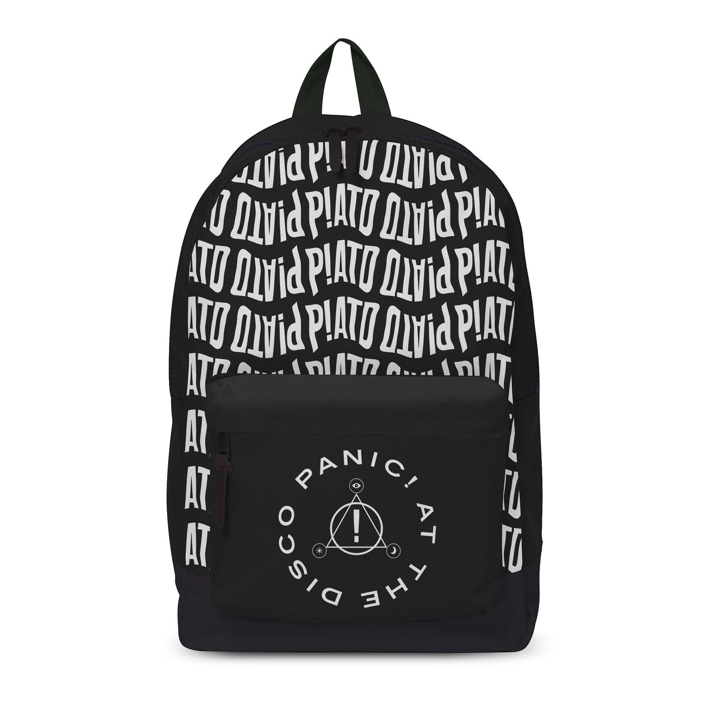 Black-White - Front - RockSax Panic! At The Disco Logo Backpack