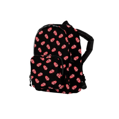 Black-Red - Front - RockSax The Rolling Stones All-Over Print Mini Backpack