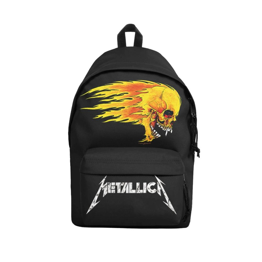 Black-Yellow-White - Front - RockSax Pushead Flame Metallica Backpack