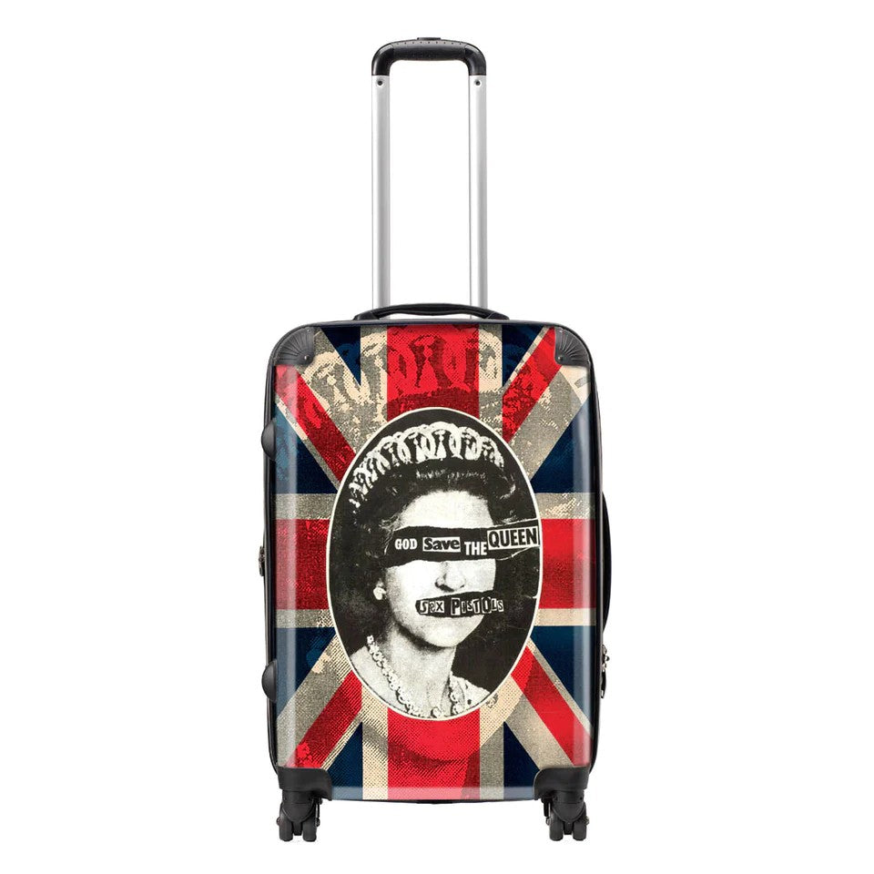 Multicoloured - Front - RockSax God Save The Queen Sex Pistols Hardshell 4 Wheeled Cabin Bag