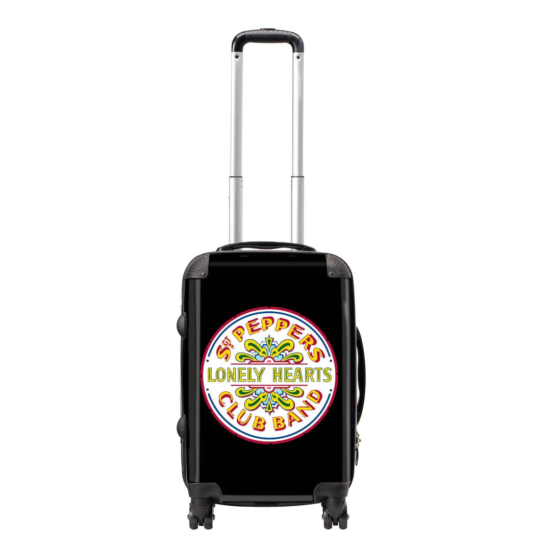 Black-White - Front - RockSax Lonely Hearts The Beatles Hardshell 4 Wheeled Cabin Bag