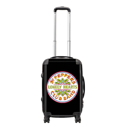 Black-White - Front - RockSax Lonely Hearts The Beatles Hardshell 4 Wheeled Cabin Bag