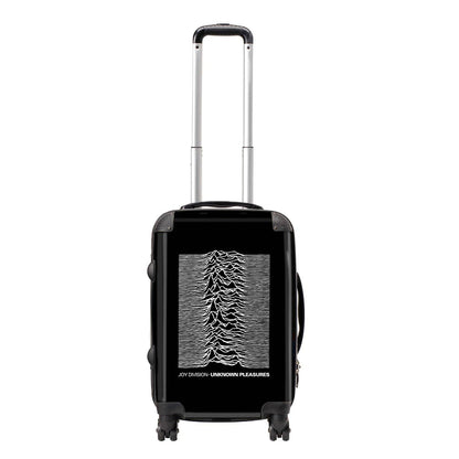Black-White - Front - RockSax Unknown Pleasures Joy Division Hardshell 4 Wheeled Cabin Bag