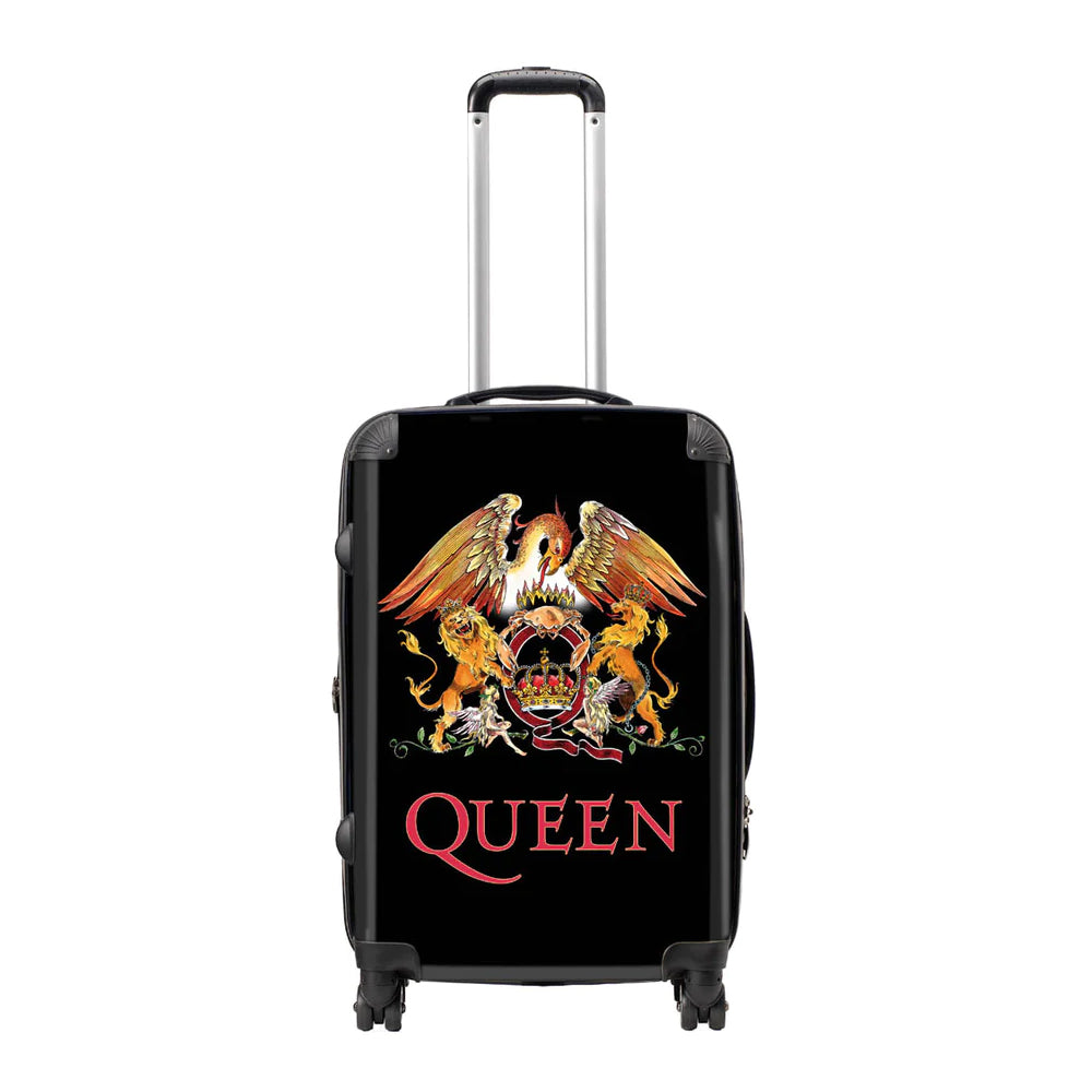 Black-Red-Gold - Front - RockSax Crest Queen Hardshell 4 Wheeled Cabin Bag