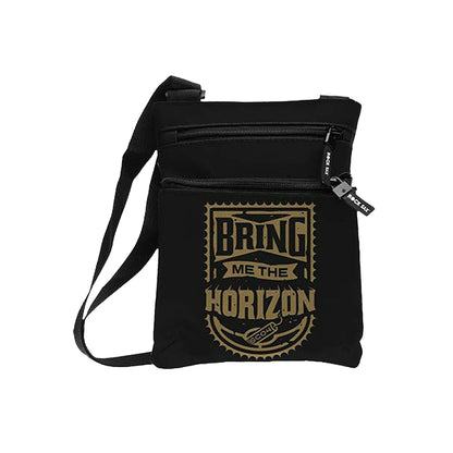 Black-Gold - Front - RockSax Bring Me The Horizon Logo Crossbody Bag